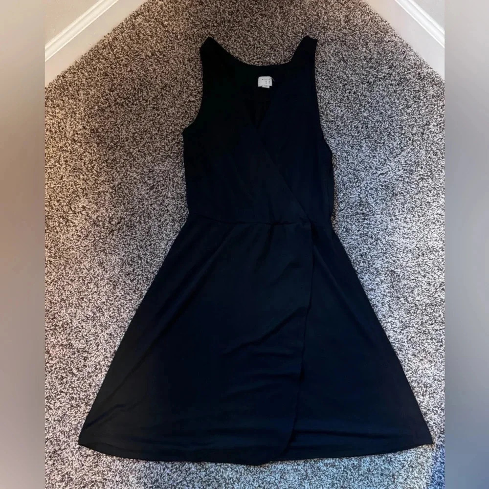 A New Day Faux Wrap Dress - Black, XS